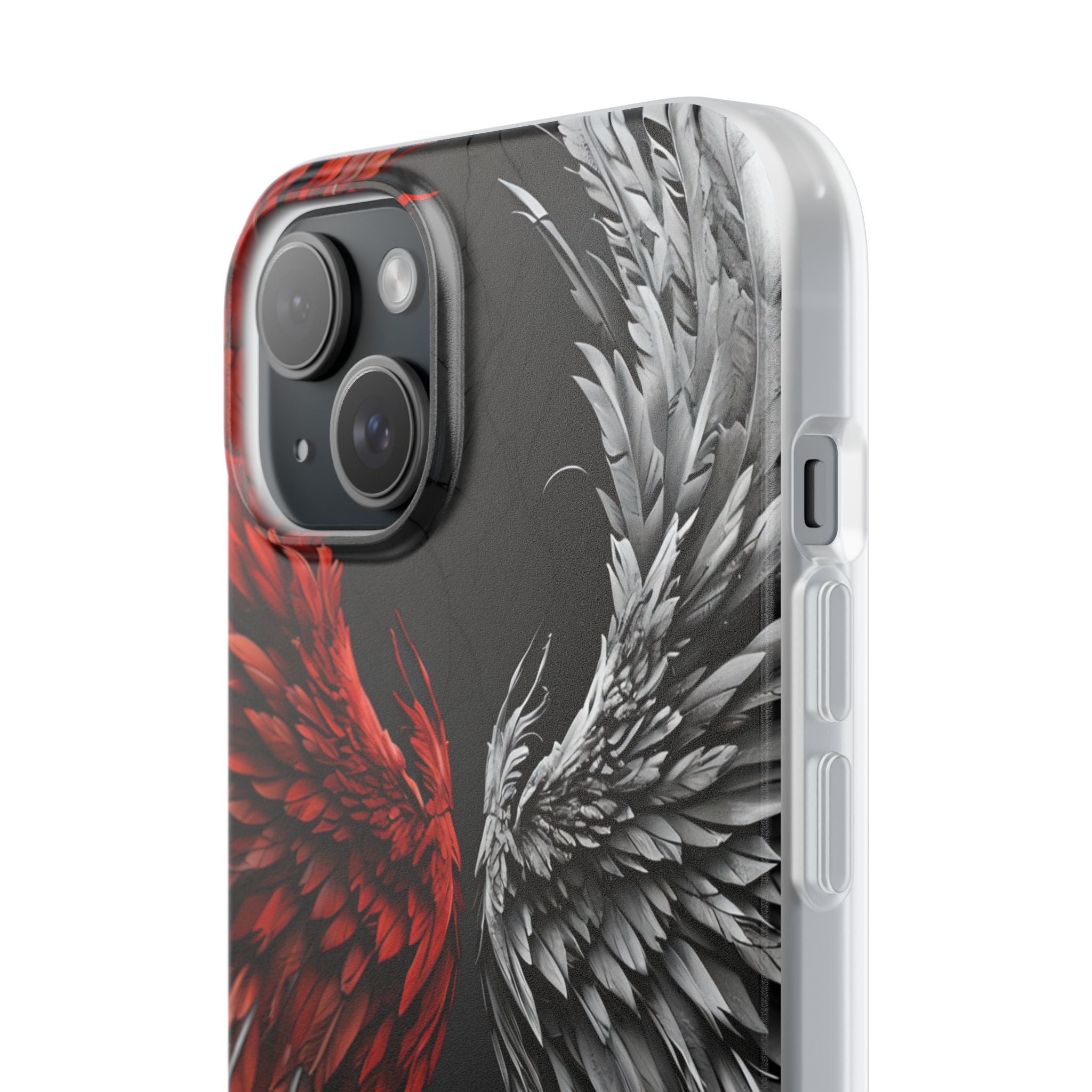 Crimson White Wings iPhone 15 Plus Case - Soft