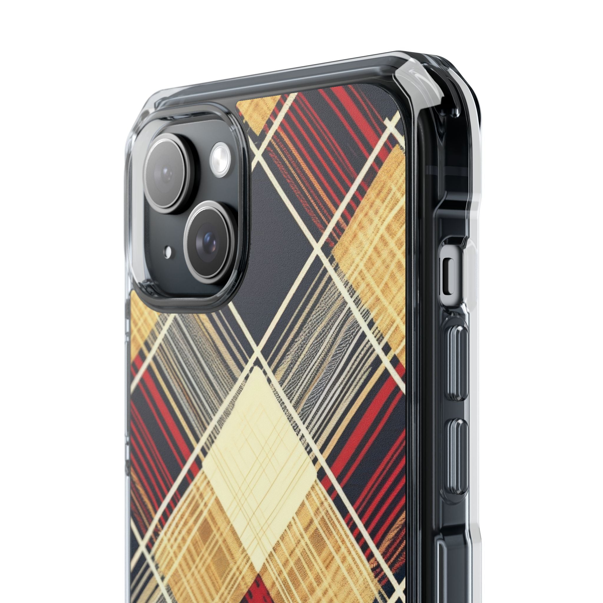 Plaid Diamond Tapestry iPhone 15 - Impact Clear+
