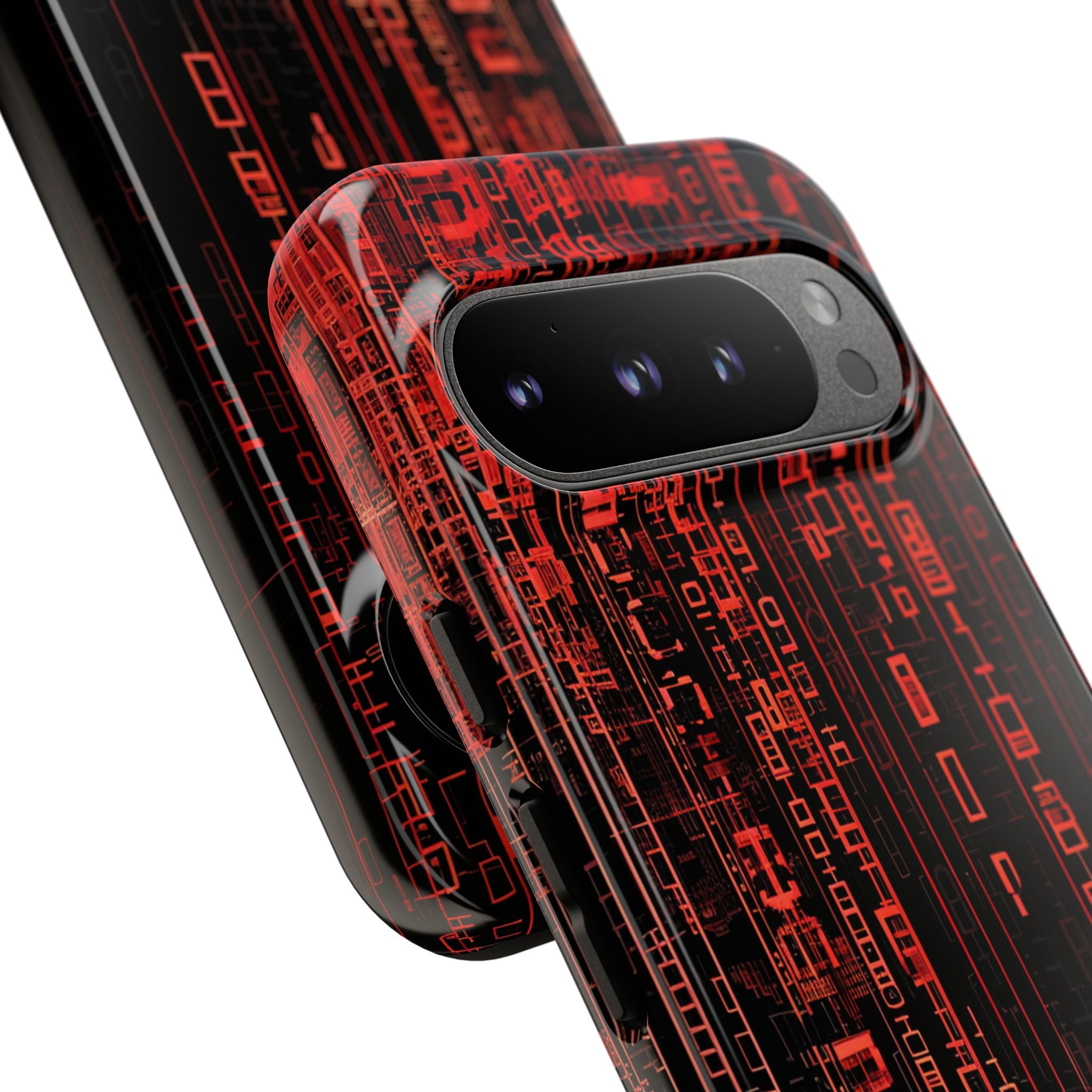 Red Gradient Matrix Contrast Google Pixel 9 - Tough Phone Case