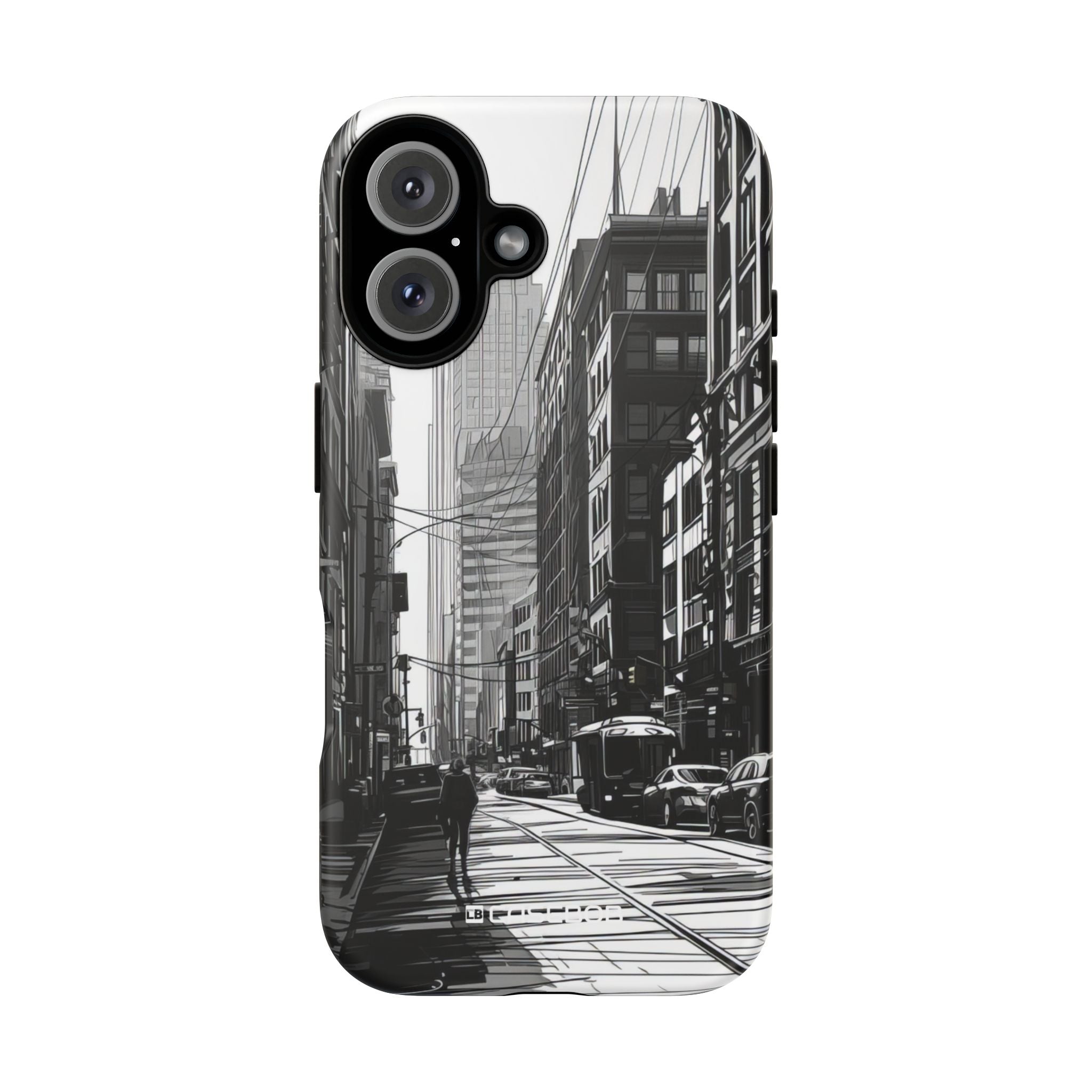 Urban Echoes: Monochrome Cityscape - for iPhone 16