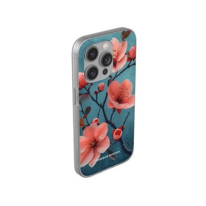 Teal Coral Blossom - Flexi iPhone 14 Phone Case