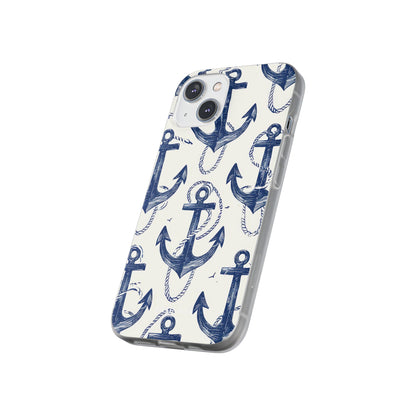Navy Anchor Loop iPhone 14 Case - Soft