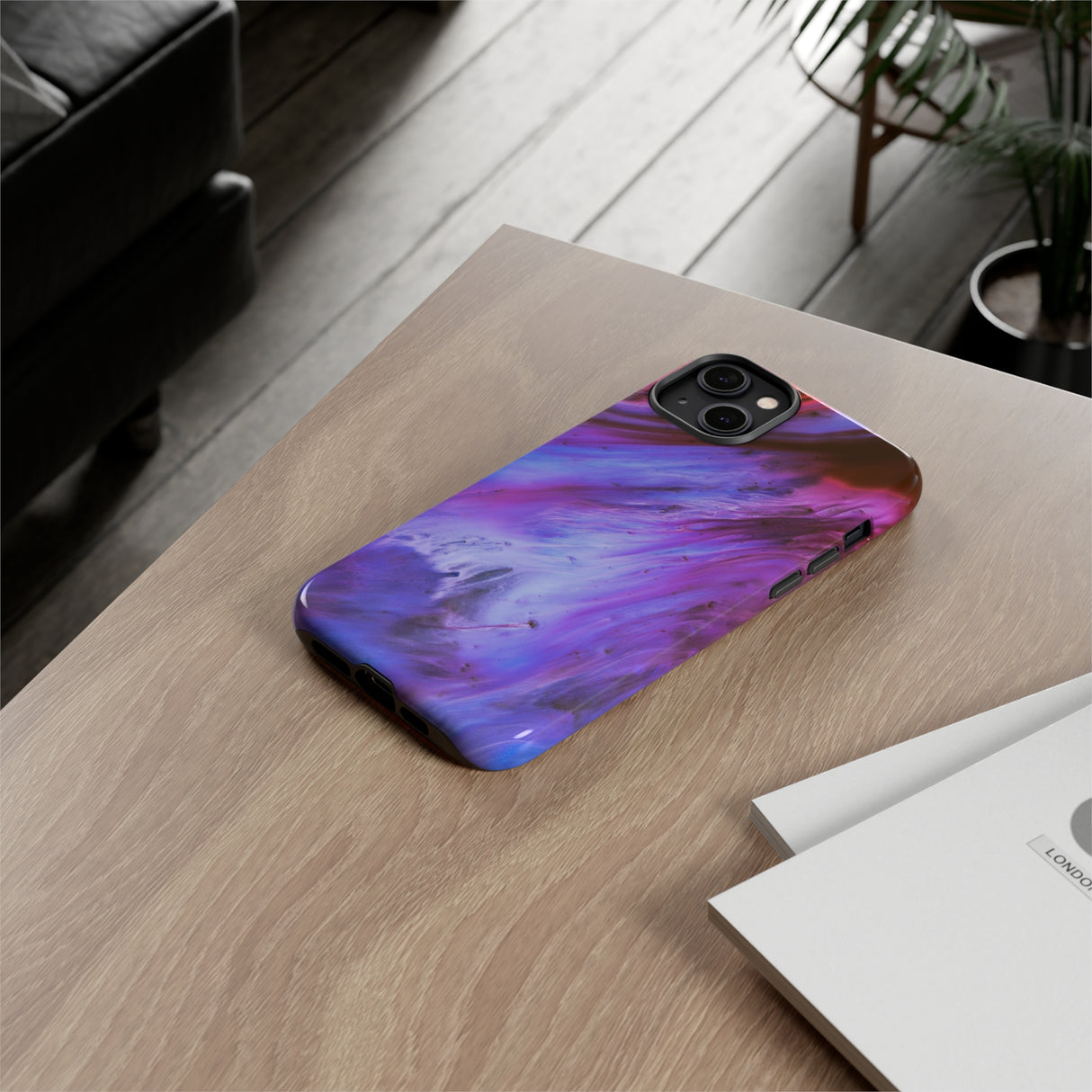 Purple Cosmos Ink Art iPhone Case (Protective) Phone Case