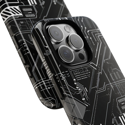 Futuristic Circuit Grid iPhone 16 - Tough