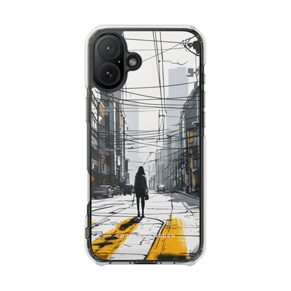 Urban Noir Streetscape iPhone 16 - Clear Impact Phone Case