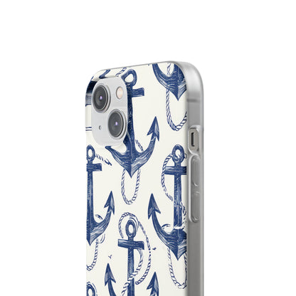 Navy Anchor Loop iPhone 14 Case - Soft