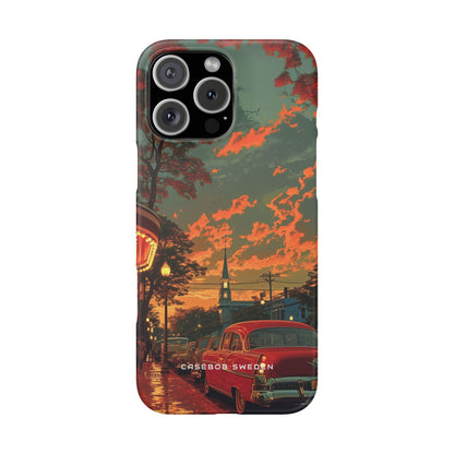 Mid-Century Nostalgia Streetscape iPhone 16 - Slim Phone Case