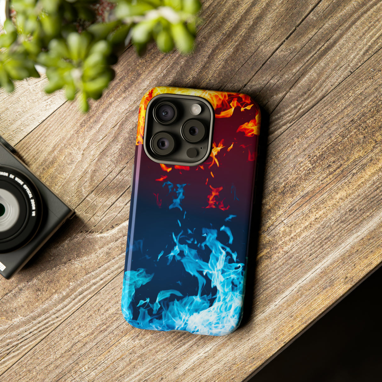 Red & Blue Flames - Protective Phone Case