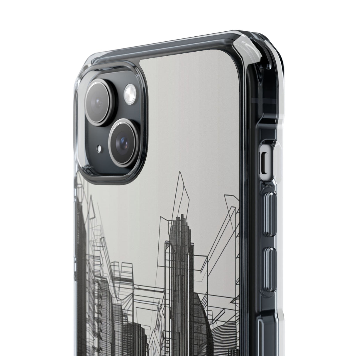 Urban Wireframe - Phone Case for iPhone (Clear Impact - Magnetic)