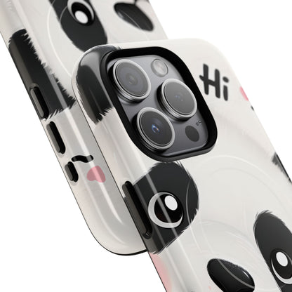 Adorable Panda Playful Hi Text Phone iPhone 15 - Tough+