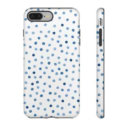 Blue Dots Pattern - Protective Phone Case