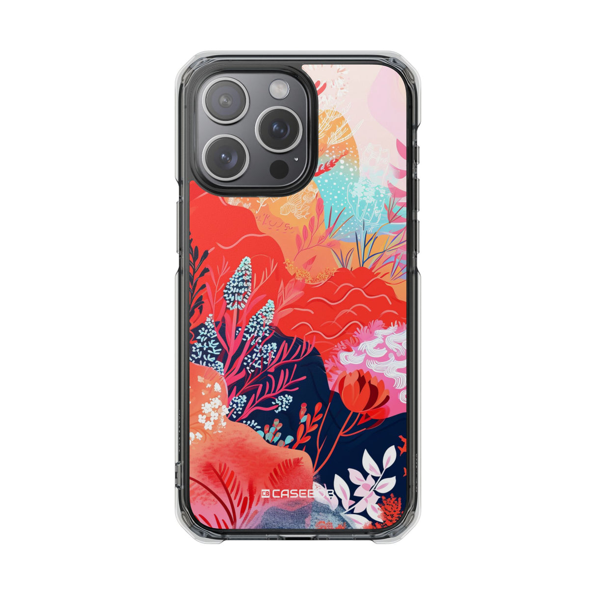 Living Coral Design | Handyhülle für iPhone (Clear Impact Case – magnetisch)