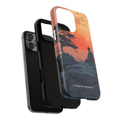 Zen Tranquility Under a Red Moon iPhone 16 | Tough+ Phone Case