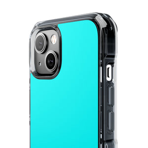 Cyan-Blau | Handyhülle für iPhone (Clear Impact Case – magnetisch) 