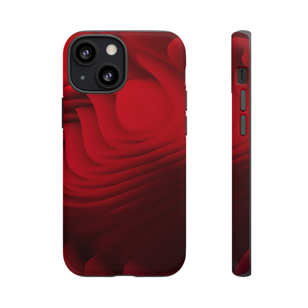 Red Center Waves - Protective Phone Case