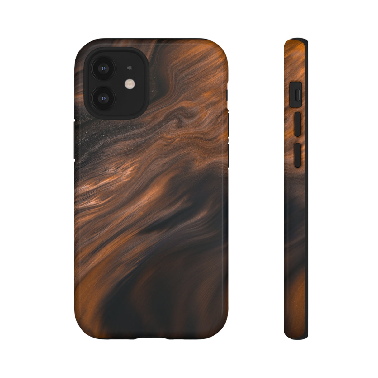 Brown Mist Ink Art iPhone Case (Protective) iPhone 12 Mini Glossy Phone Case