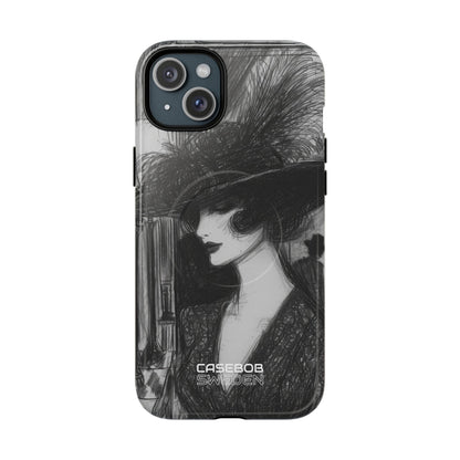 Vintage Feather Elegance iPhone 15 - Tough+