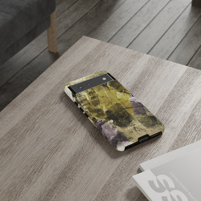 Yellow Grunge Art Phone Case - Protective Phone Case