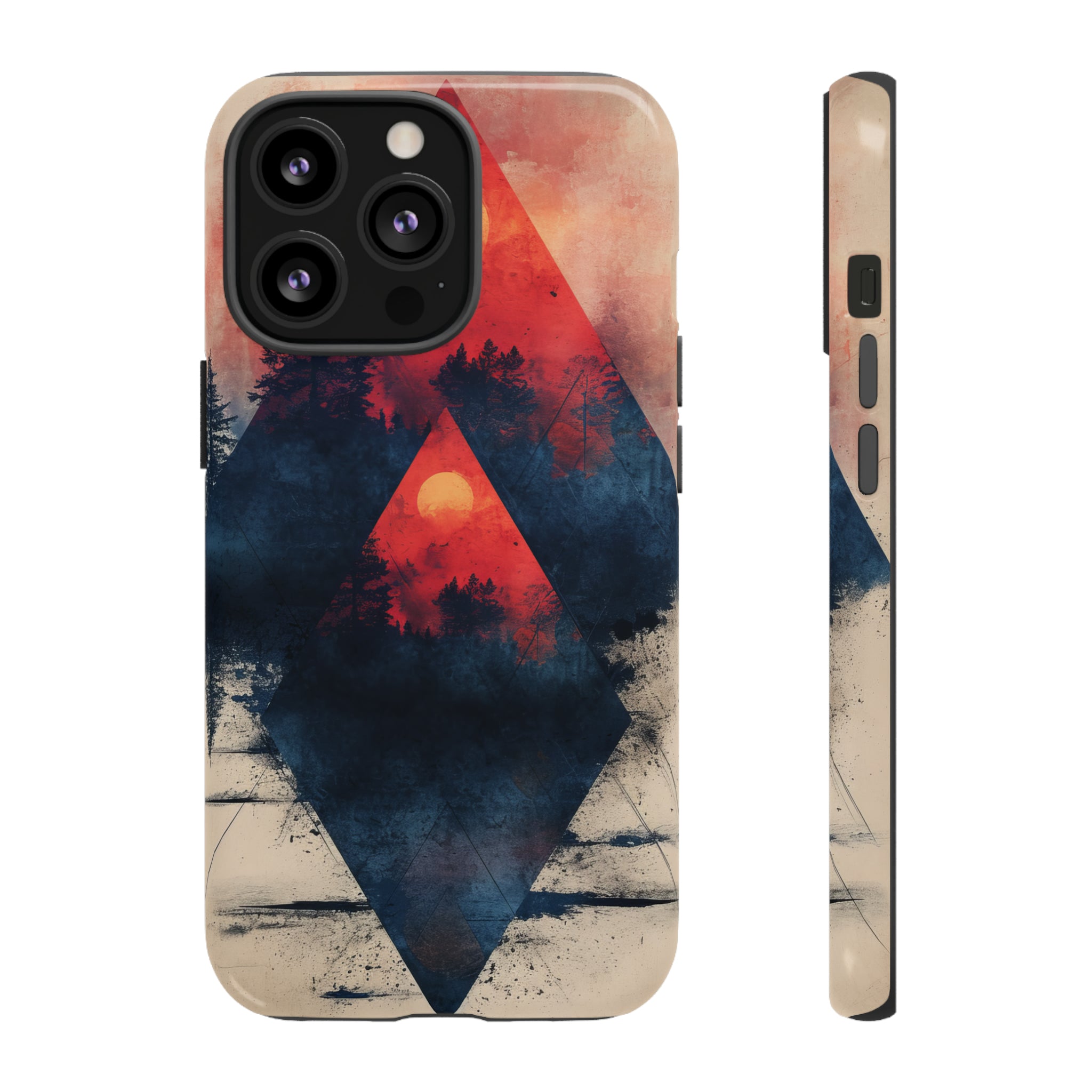 Pastel Triangle Forest Dusk - Protective Phone Case