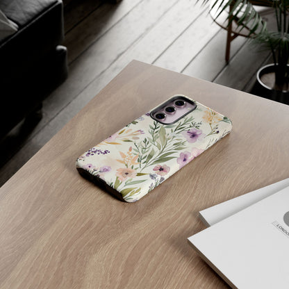 Soft Green Lavender Floral Pattern - Tough Samsung S23 Phone Case