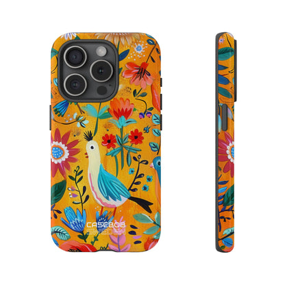 Whimsical Birds Garden iPhone 15 - Tough