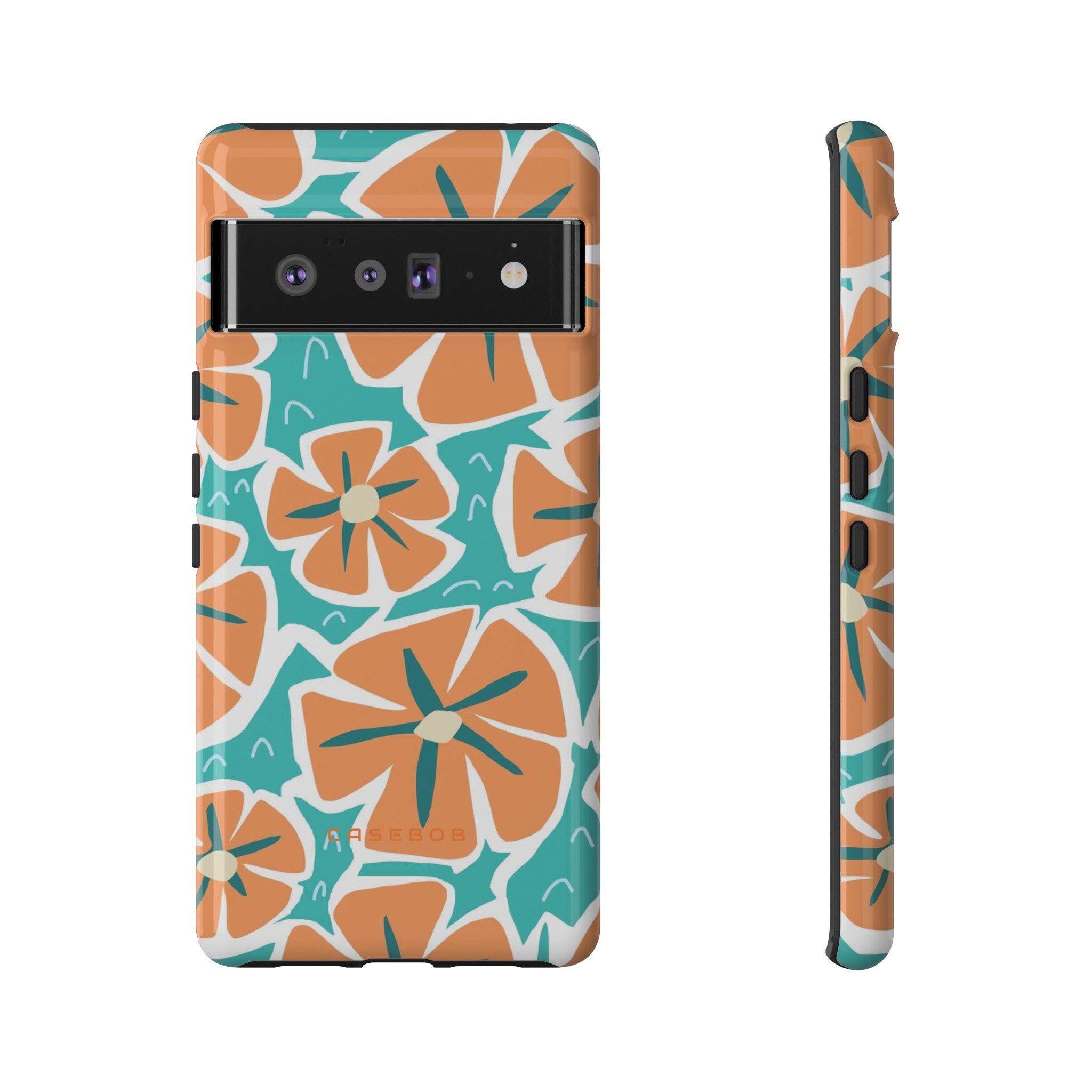 Orange Happy Flower - Protective Phone Case