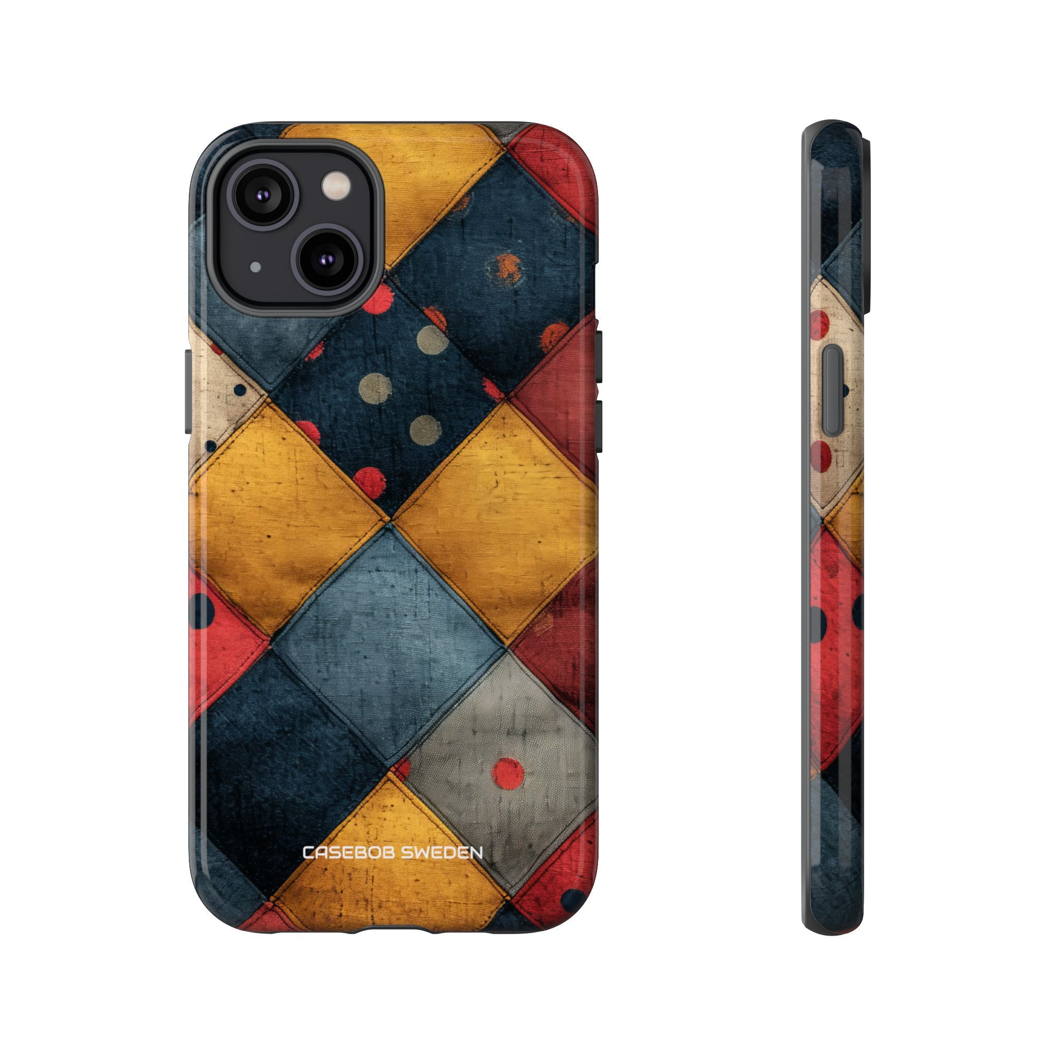 Blue Red Patchwork - Tough iPhone 14 Phone Case