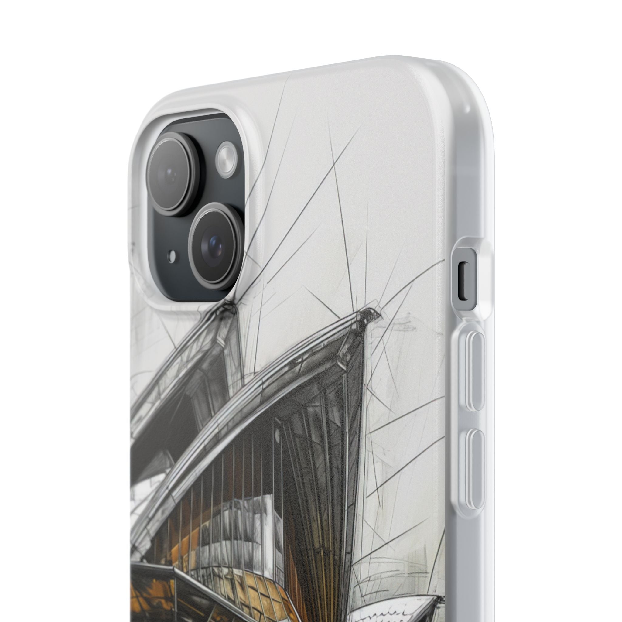 Architectural Curves in Line Formation iPhone 15 - Flexi Phone Case