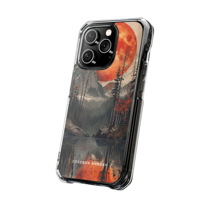 Celestial Glow Over Reflective Landscape iPhone 14 - Clear Impact Phone Case