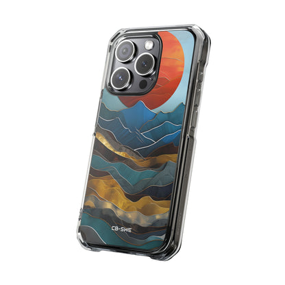 Sunset Geometry Waves iPhone Case - Impact