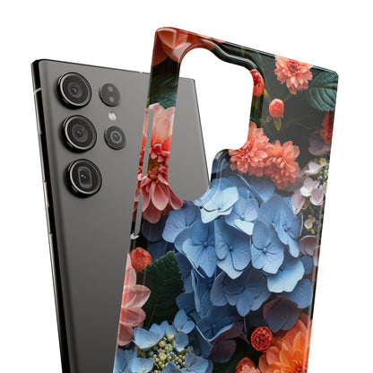 Blue Floral Bliss - Slim Samsung S23 Phone Case