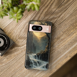 Moonlit Waterfall Silence - Protective Phone Case