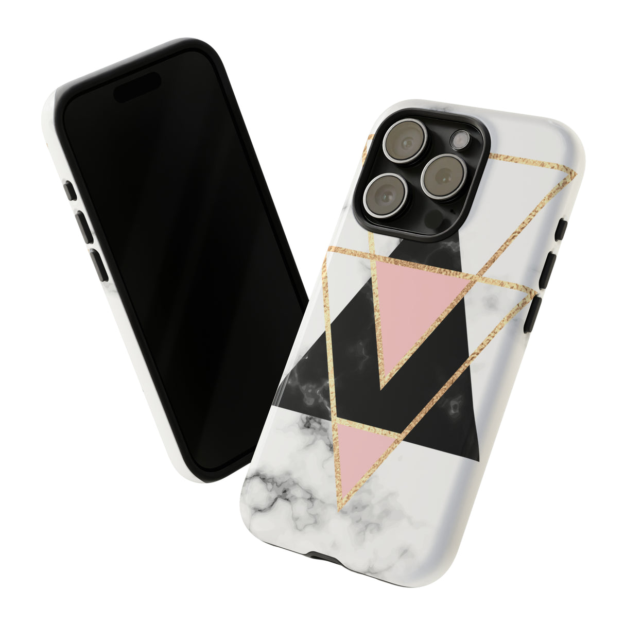 Marble Triangles - Protective Phone Case