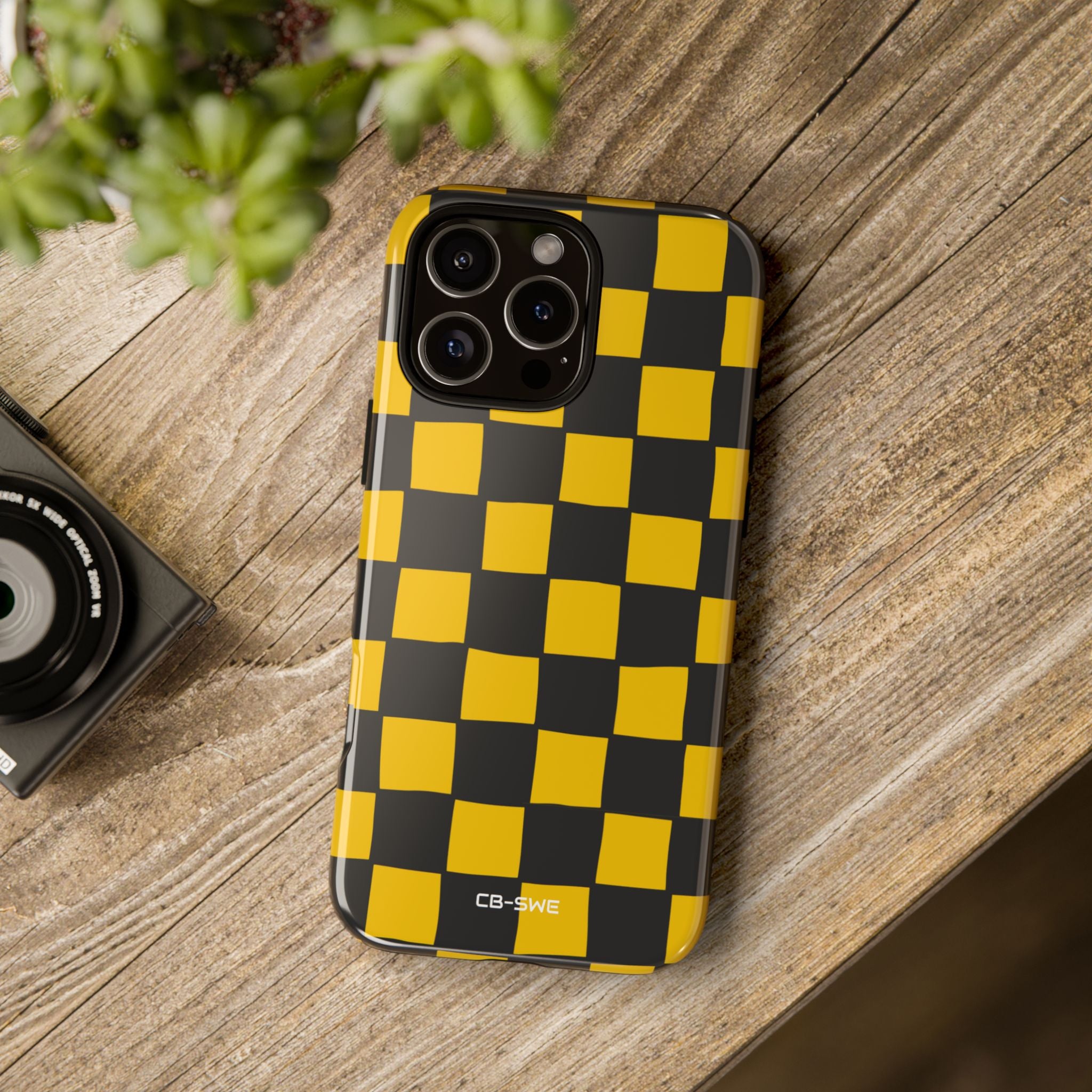 Yellow Squares Dance - iPhone Case