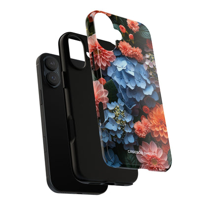 Blue Floral Bliss - Tough iPhone 16 Phone Case