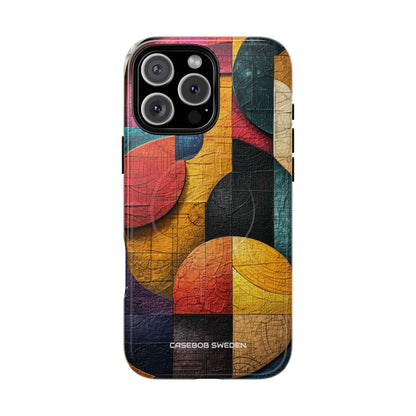 Vibrant Geometric Art - Tough + MagSafe® iPhone 16 Phone Case