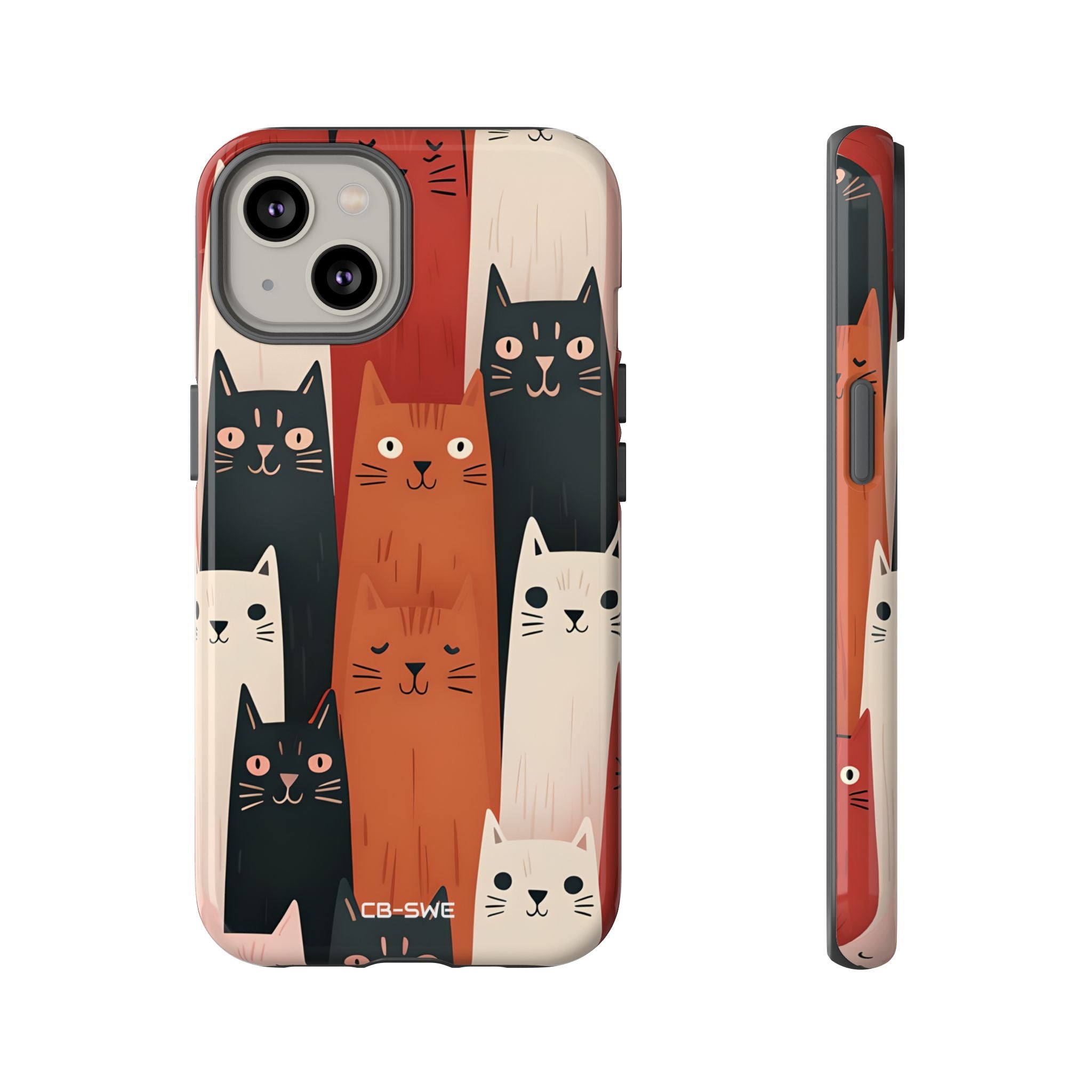 Verspielte Katzenversammlung - iPhone Case