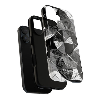 Monochrome Circle Maze iPhone 16 - Tough+