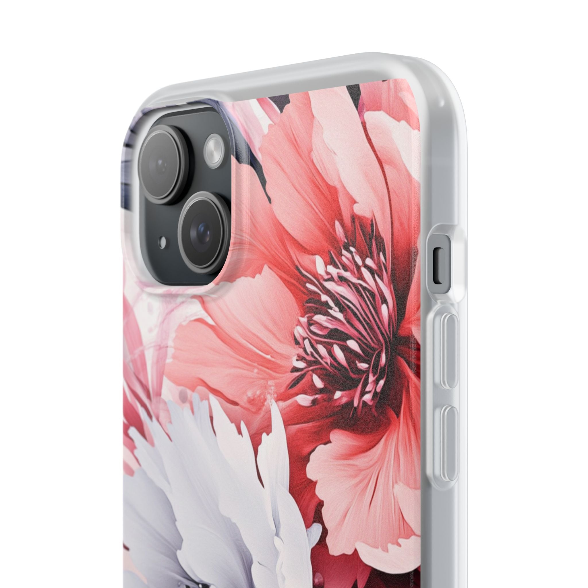 Coral Bloom iPhone 15 Plus Case - Soft
