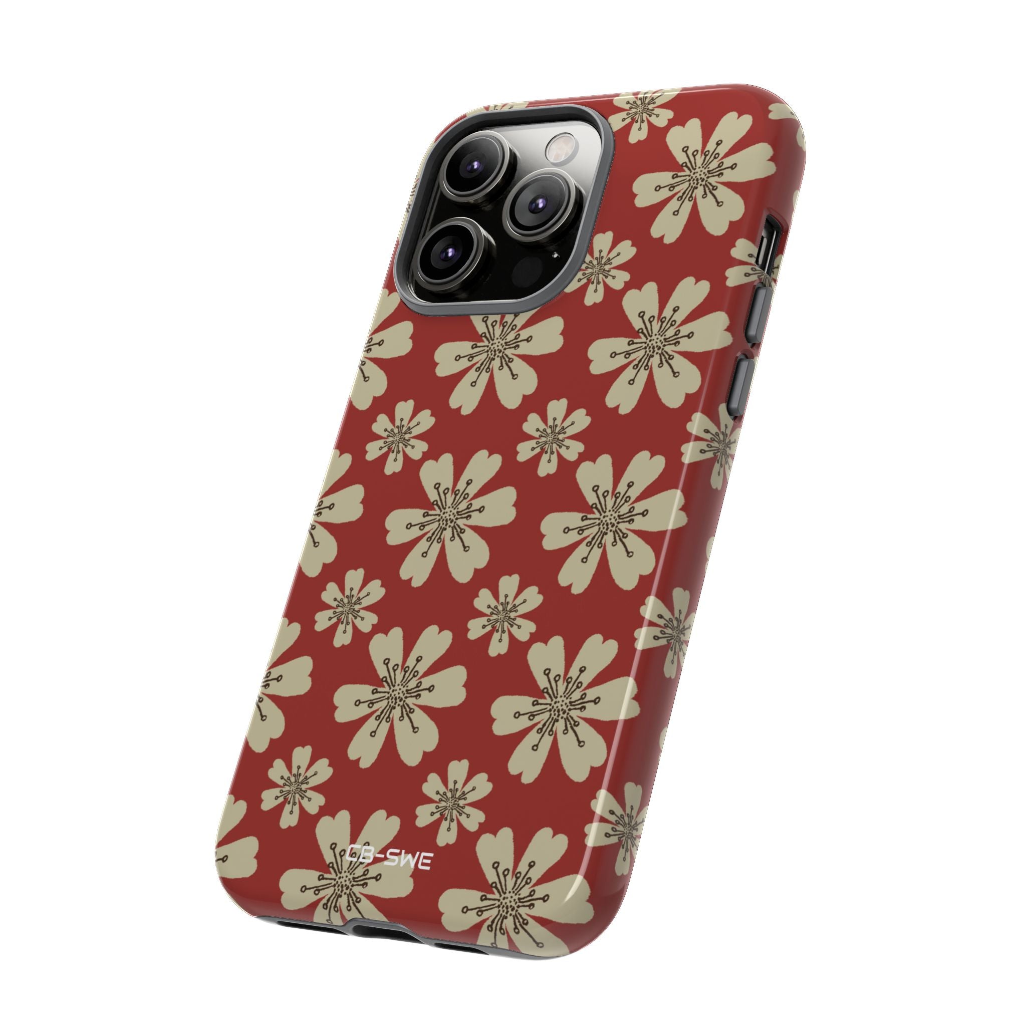 Retro Red Florals - iPhone Case