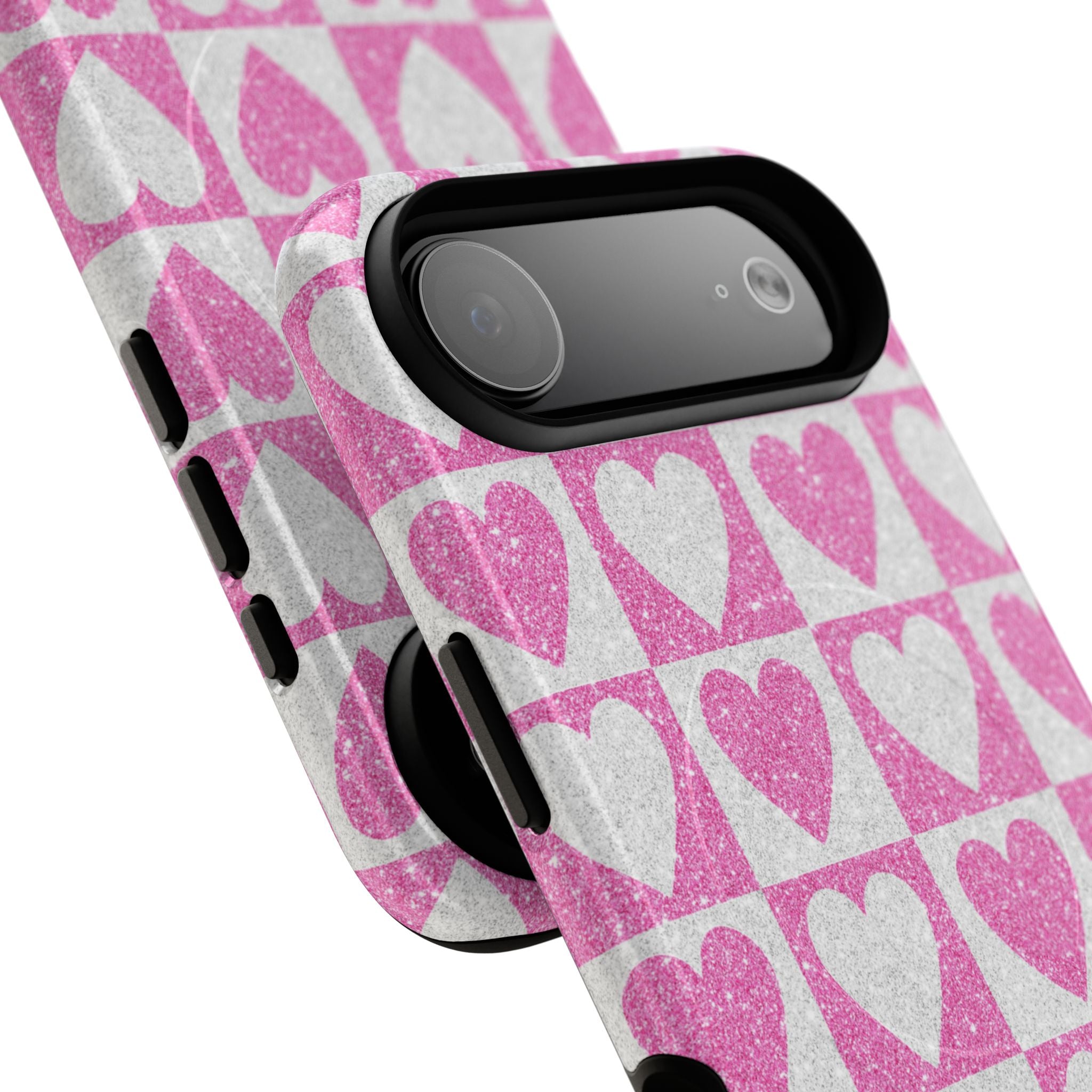Glitter Heart Grid iPhone 17 Air Case - Tough+