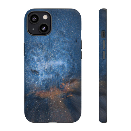 Blue Stardust Ink Art iPhone Case (Protective) iPhone 13 Matte Phone Case