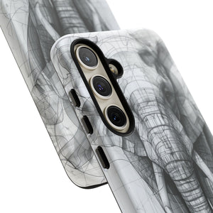 Geometric Elegance: Elephant Reimagined - For Samsung S24