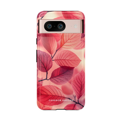 Elegant Pink Leaves Google Pixel 8 - Tough Phone Case