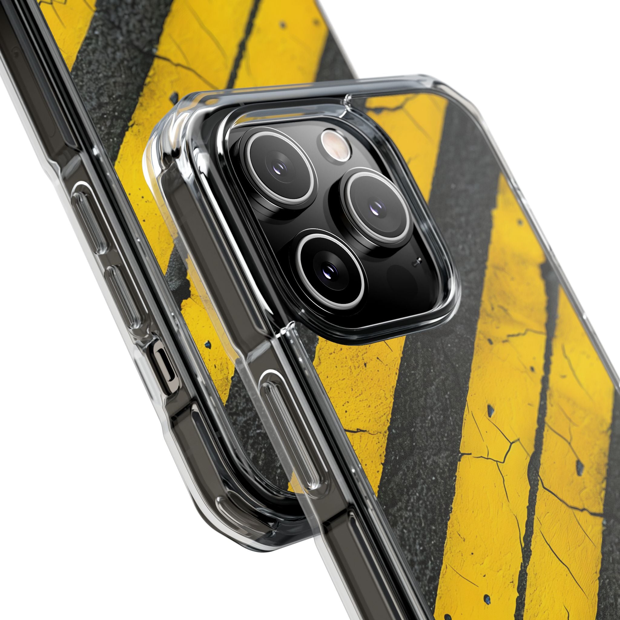 Cracked Hazard Lines iPhone Case - Impact