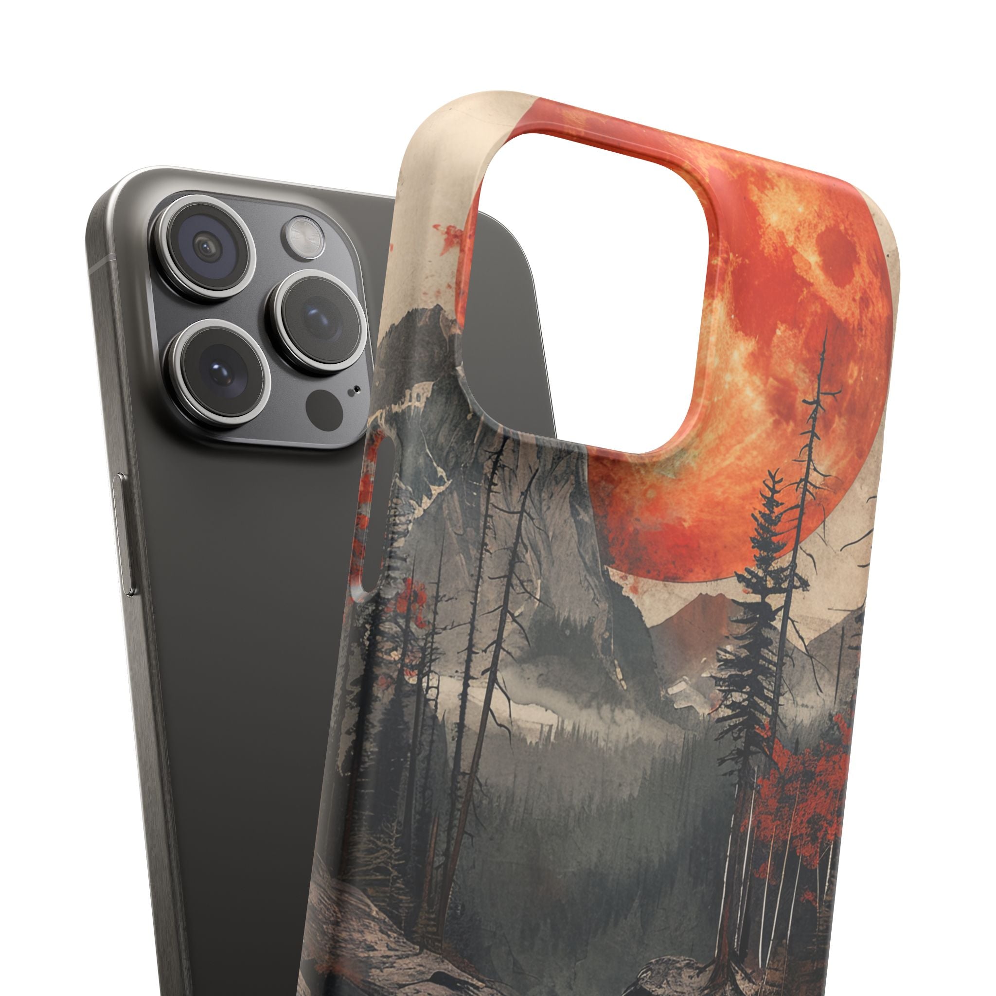 Celestial Glow Over Reflective Landscape iPhone 15 - Slim Phone Case