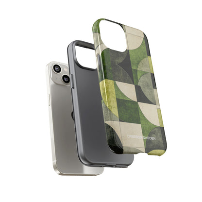 Green Geometric Harmony - Tough iPhone 14 Phone Case