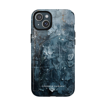 Weathered Blue Tapestry with Cracked Layers iPhone 15  Tough+ Phone Case