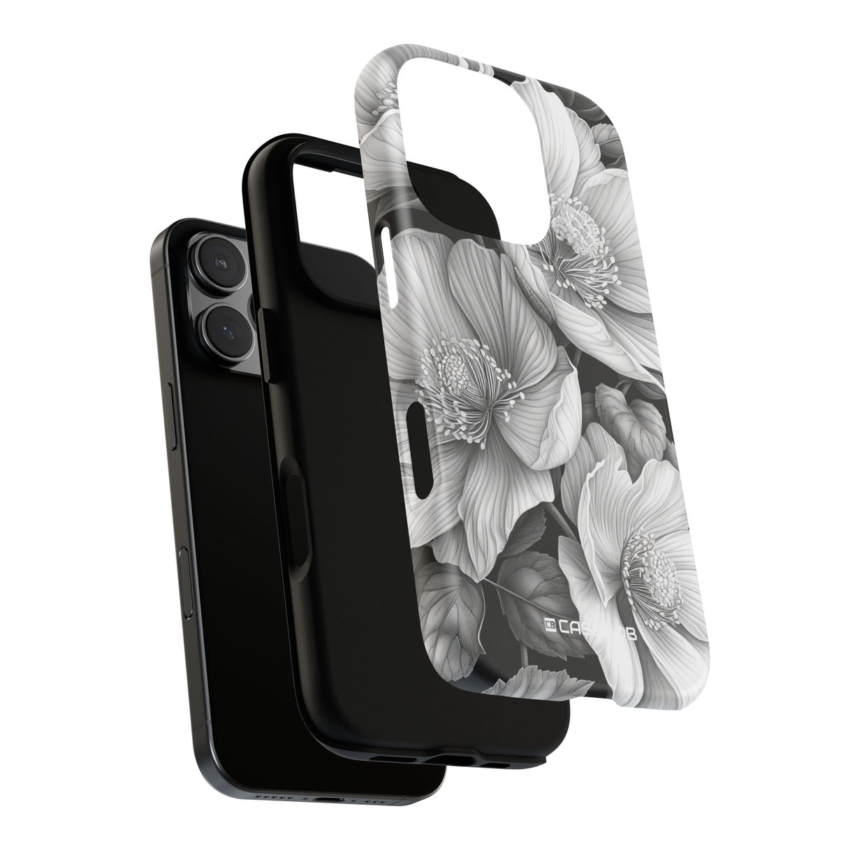 Elegant Monochrome Floral Art - for iPhone 16