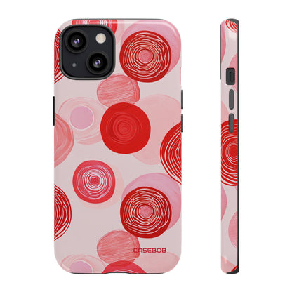 Crimson Circle Minimalism - Protective Phone Case